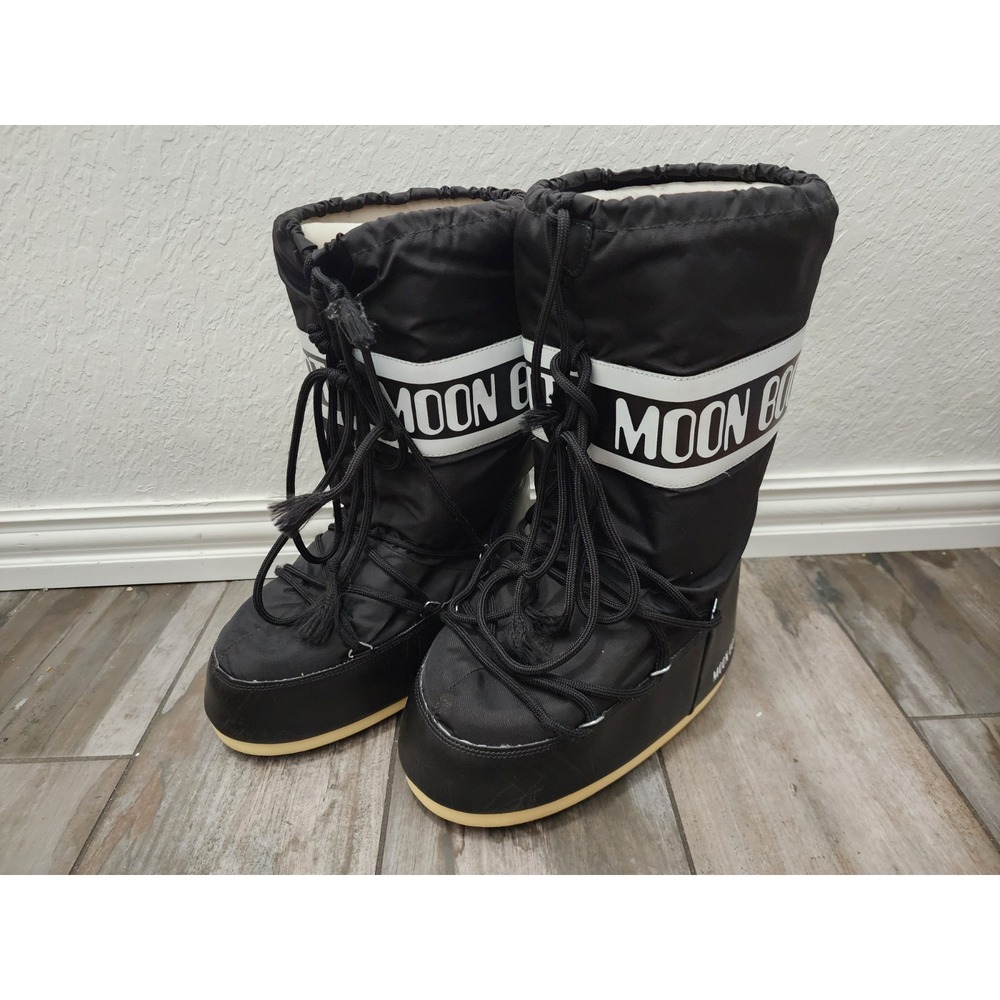 Moon Boot Icon Black Snow Boots Waterproof Winter Size 9/10.5